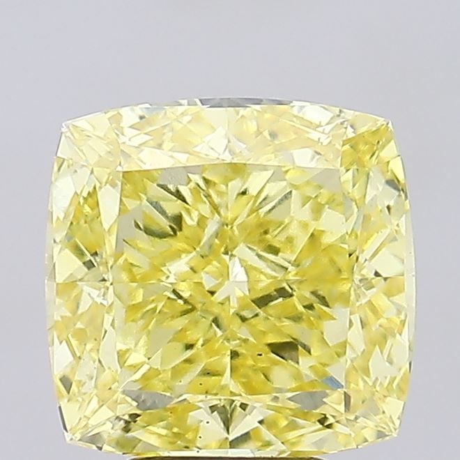 Loose Diamond - CUSHION MODIFIED 4.51ct Fancy Vivid Yellow VS1: Loose Diamond - CUSHION MODIFIED 4.51ct Fancy Vivid Yellow VS1 Source: This is a real non-mined Diamond that has been grown in a lab Shape: CUSHION MODIFIED Carats: 4.51 Color: Fancy Vivid Yellow Cert
