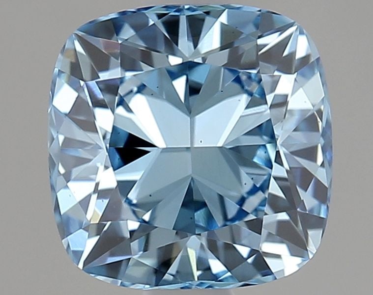 Loose Diamond - CUSHION MODIFIED 0.88ct Fancy Vivid Blue VS2: Loose Diamond - CUSHION MODIFIED 0.88ct Fancy Vivid Blue VS2 Source: This is a real non-mined Diamond that has been grown in a lab Shape: CUSHION MODIFIED Carats: 0.88 Color: Fancy Vivid Blue Certific