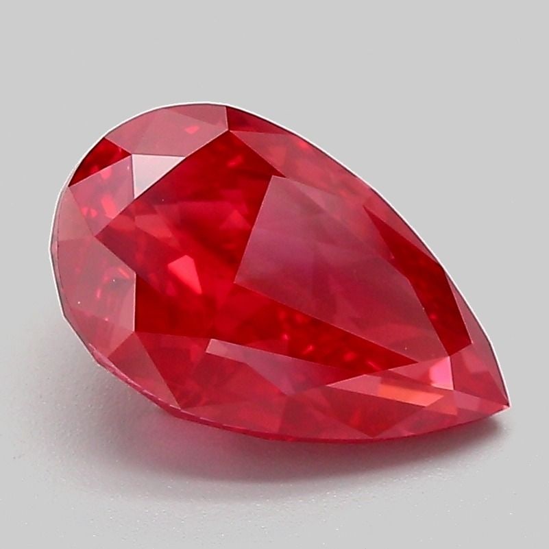 Loose Diamond - PEAR 2.11ct Fancy Vivid Red VS2: Loose Diamond - PEAR 2.11ct Fancy Vivid Red VS2 Source: This is a real non-mined Diamond that has been grown in a lab Shape: PEAR Carats: 2.11 Color: Fancy Vivid Red Certification: IGI Video: