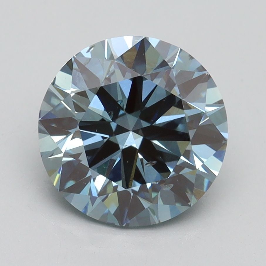 Loose Diamond - ROUND 2.43ct Fancy Intense Blue SI1: Loose Diamond - ROUND 2.43ct Fancy Intense Blue SI1 Source: This is a real non-mined Diamond that has been grown in a lab Shape: ROUND Carats: 2.43 Color: Fancy Intense Blue Certification: IGI Video: