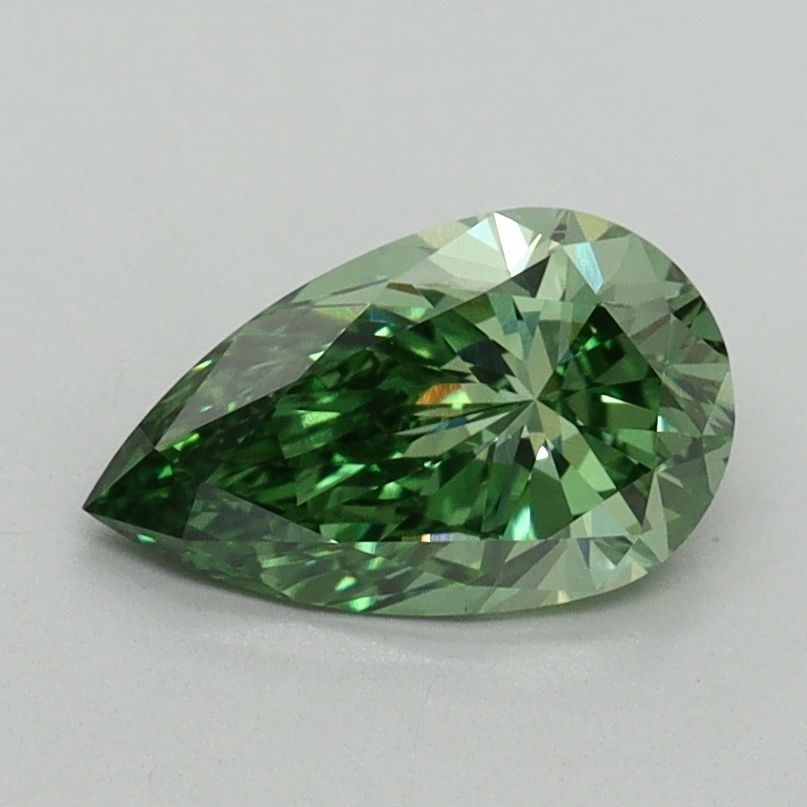 Loose Diamond - PEAR 1.0ct Fancy Vivid Green VS1: Loose Diamond - PEAR 1.0ct Fancy Vivid Green VS1 Source: This is a real non-mined Diamond that has been grown in a lab Shape: PEAR Carats: 1.0 Color: Fancy Vivid Green Certification: IGI Video:
