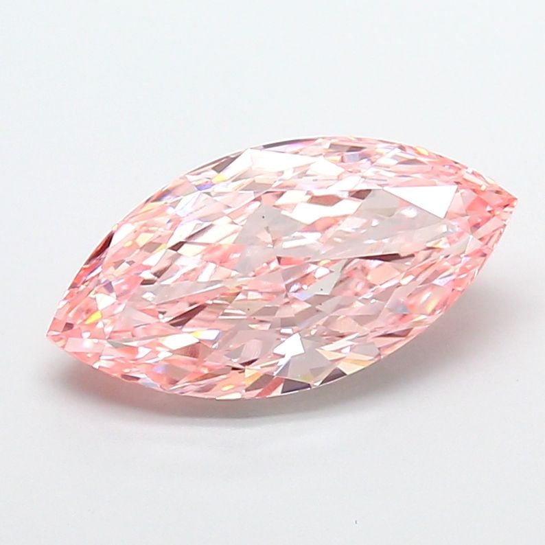 Loose Diamond - MARQUISE 5.05ct Fancy Vivid Pink VS1: Loose Diamond - MARQUISE 5.05ct Fancy Vivid Pink VS1 Source: This is a real non-mined Diamond that has been grown in a lab Shape: MARQUISE Carats: 5.05 Color: Fancy Vivid Pink Certification: IGI Video