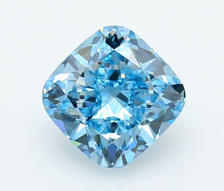 Loose Diamond - CUSHION MODIFIED 3.54ct Fancy Vivid Blue VVS1: Loose Diamond - CUSHION MODIFIED 3.54ct Fancy Vivid Blue VVS1 Source: This is a real non-mined Diamond that has been grown in a lab Shape: CUSHION MODIFIED Carats: 3.54 Color: Fancy Vivid Blue Certifi
