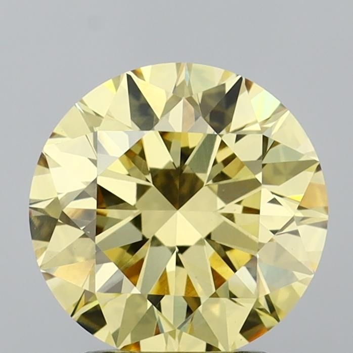 Ideal Loose Diamond - ROUND 2.4ct Fancy Yellow VS1: Ideal Loose Diamond - ROUND 2.4ct Fancy Yellow VS1 Source: This is a real non-mined Diamond that has been grown in a lab Shape: ROUND Carats: 2.4 Color: Fancy Yellow Certification: IGI Video: