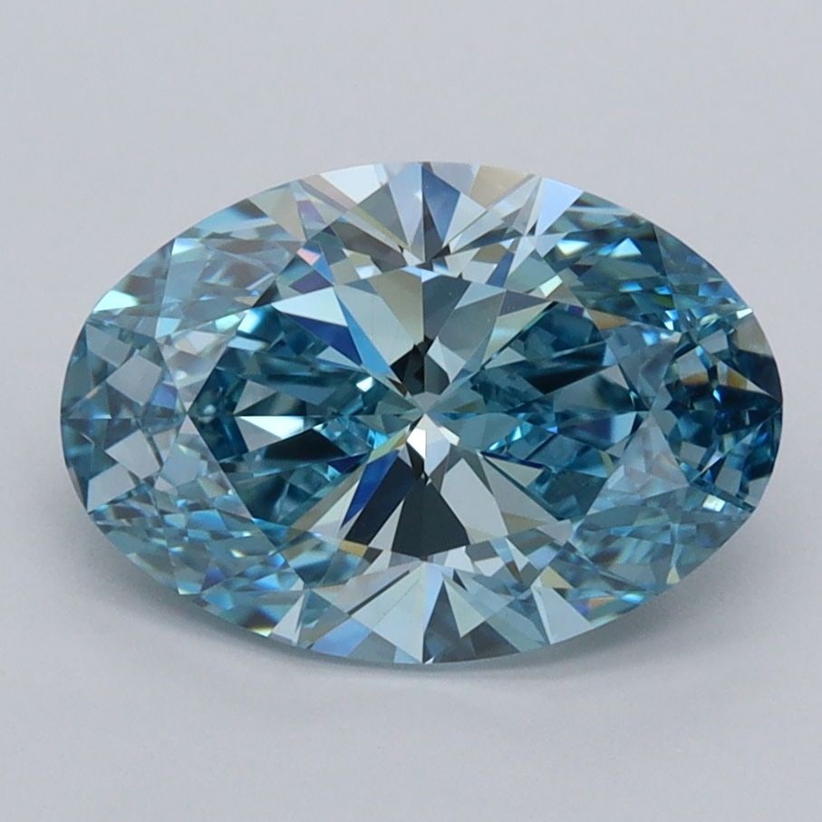 Loose Diamond - OVAL 2.24ct Fancy Vivid Blue VS1: Loose Diamond - OVAL 2.24ct Fancy Vivid Blue VS1 Source: This is a real non-mined Diamond that has been grown in a lab Shape: OVAL Carats: 2.24 Color: Fancy Vivid Blue Certification: IGI Video: