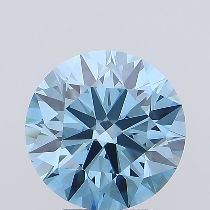 Loose Diamond - ROUND 2.32ct Fancy Vivid Blue VS1: Loose Diamond - ROUND 2.32ct Fancy Vivid Blue VS1 Source: This is a real non-mined Diamond that has been grown in a lab Shape: ROUND Carats: 2.32 Color: Fancy Vivid Blue Certification: IGI Video: