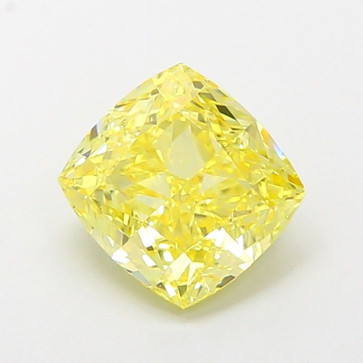 Loose Diamond - CUSHION MODIFIED 2.08ct Fancy Intense Yellow VS1: Loose Diamond - CUSHION MODIFIED 2.08ct Fancy Intense Yellow VS1 Source: This is a real non-mined Diamond that has been grown in a lab Shape: CUSHION MODIFIED Carats: 2.08 Color: Fancy Intense Yellow 
