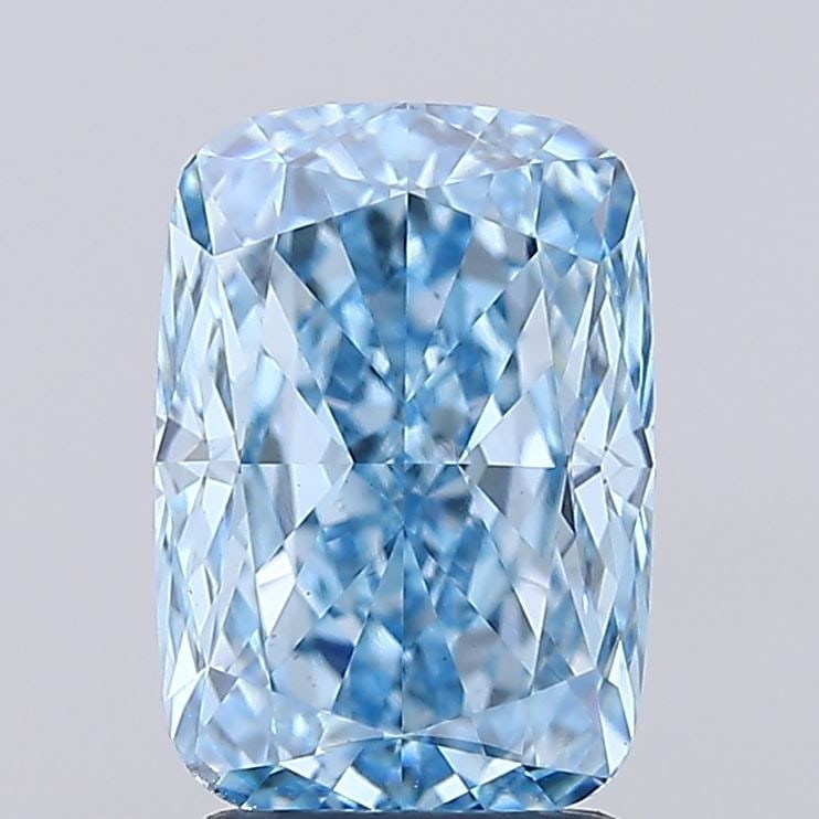 Loose Diamond - CUSHION MODIFIED 3.02ct Fancy Vivid Blue VS1: Loose Diamond - CUSHION MODIFIED 3.02ct Fancy Vivid Blue VS1 Source: This is a real non-mined Diamond that has been grown in a lab Shape: CUSHION MODIFIED Carats: 3.02 Color: Fancy Vivid Blue Certific