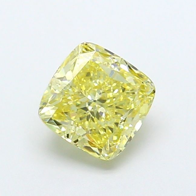 Loose Diamond - CUSHION MODIFIED 1.26ct Fancy Yellow VS1: Loose Diamond - CUSHION MODIFIED 1.26ct Fancy Yellow VS1 Source: This is a real non-mined Diamond that has been grown in a lab Shape: CUSHION MODIFIED Carats: 1.26 Color: Fancy Yellow Certification: I