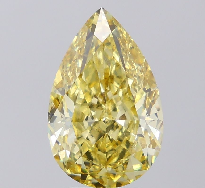 Loose Diamond - PEAR 5.6ct Fancy Intense Yellow VS2: Loose Diamond - PEAR 5.6ct Fancy Intense Yellow VS2 Source: This is a real non-mined Diamond that has been grown in a lab Shape: PEAR Carats: 5.6 Color: Fancy Intense Yellow Certification: IGI Video: