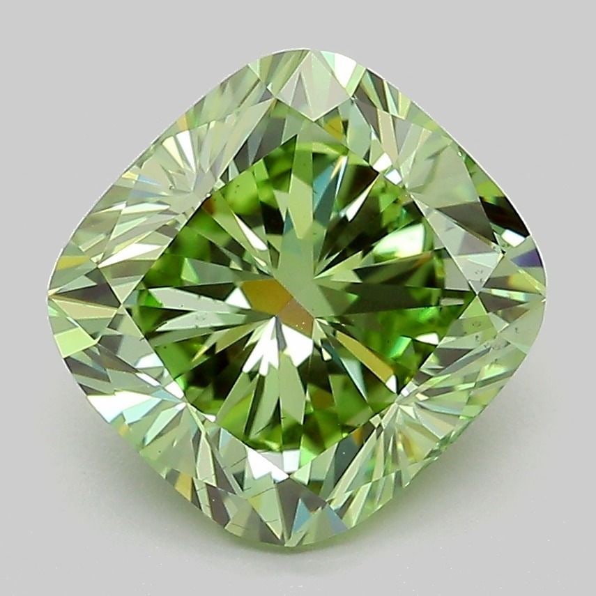 Loose Diamond - CUSHION MODIFIED 3.53ct Fancy Vivid Green VS2: Loose Diamond - CUSHION MODIFIED 3.53ct Fancy Vivid Green VS2 Source: This is a real non-mined Diamond that has been grown in a lab Shape: CUSHION MODIFIED Carats: 3.53 Color: Fancy Vivid Green Certif