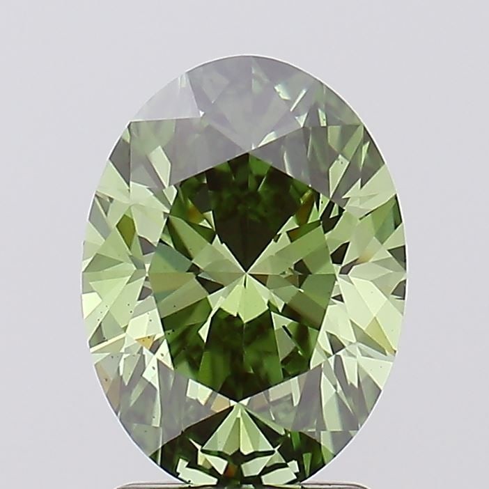 Loose Diamond - OVAL 2.07ct Fancy Vivid Green SI1: Loose Diamond - OVAL 2.07ct Fancy Vivid Green SI1 Source: This is a real non-mined Diamond that has been grown in a lab Shape: OVAL Carats: 2.07 Color: Fancy Vivid Green Certification: IGI Video: