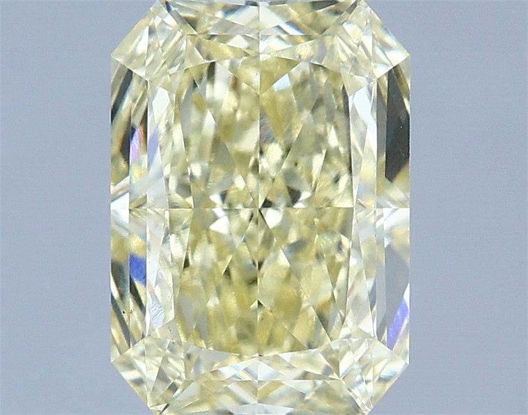 Loose Diamond - RADIANT 2.04ct Fancy Light Yellow VS2: Loose Diamond - RADIANT 2.04ct Fancy Light Yellow VS2 Source: This is a real non-mined Diamond that has been grown in a lab Shape: RADIANT Carats: 2.04 Color: Fancy Light Yellow Certification: IGI Vid
