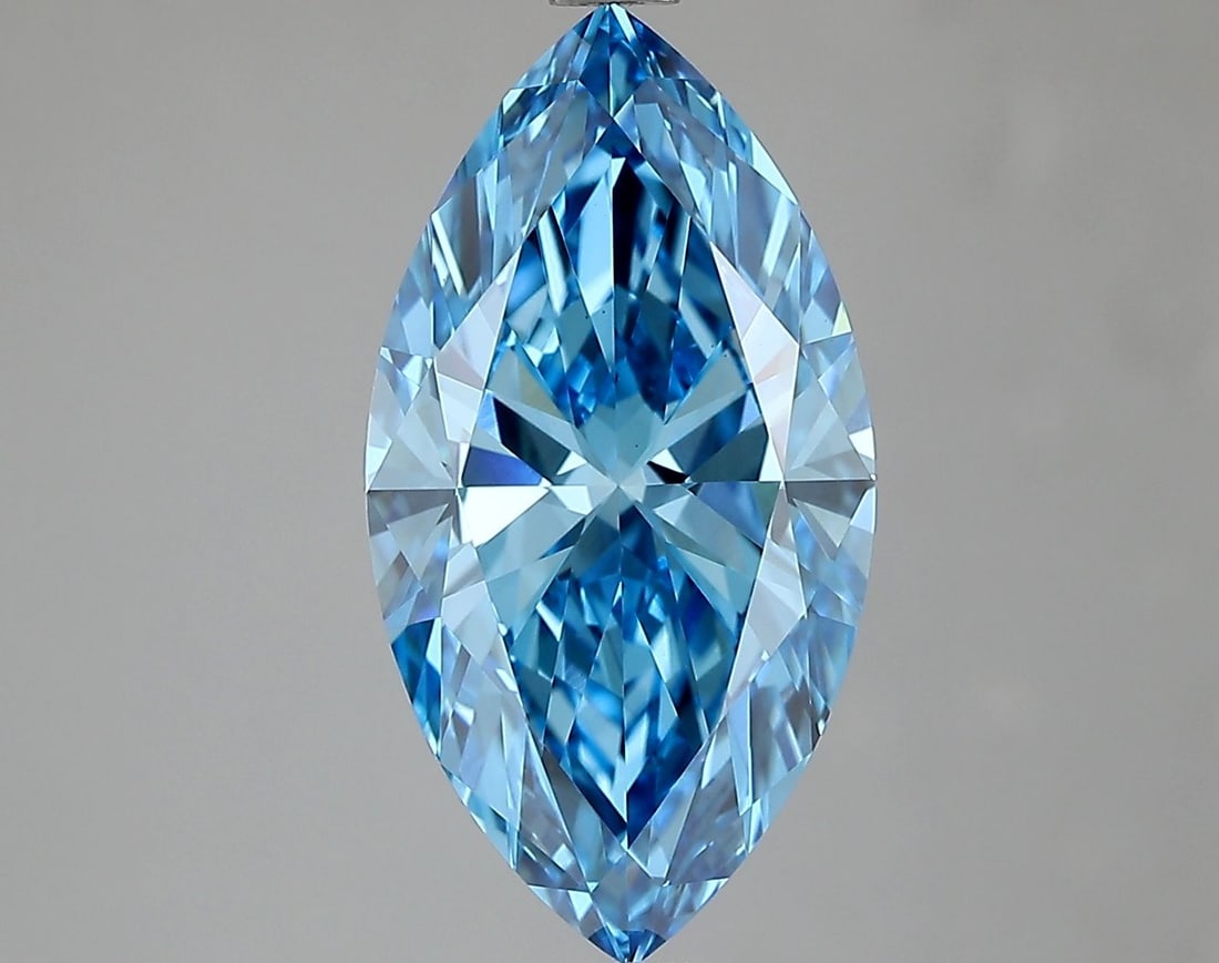 Loose Diamond - MARQUISE 3.0ct Fancy Vivid Blue VVS2: Loose Diamond - MARQUISE 3.0ct Fancy Vivid Blue VVS2 Source: This is a real non-mined Diamond that has been grown in a lab Shape: MARQUISE Carats: 3.0 Color: Fancy Vivid Blue Certification: IGI Video: