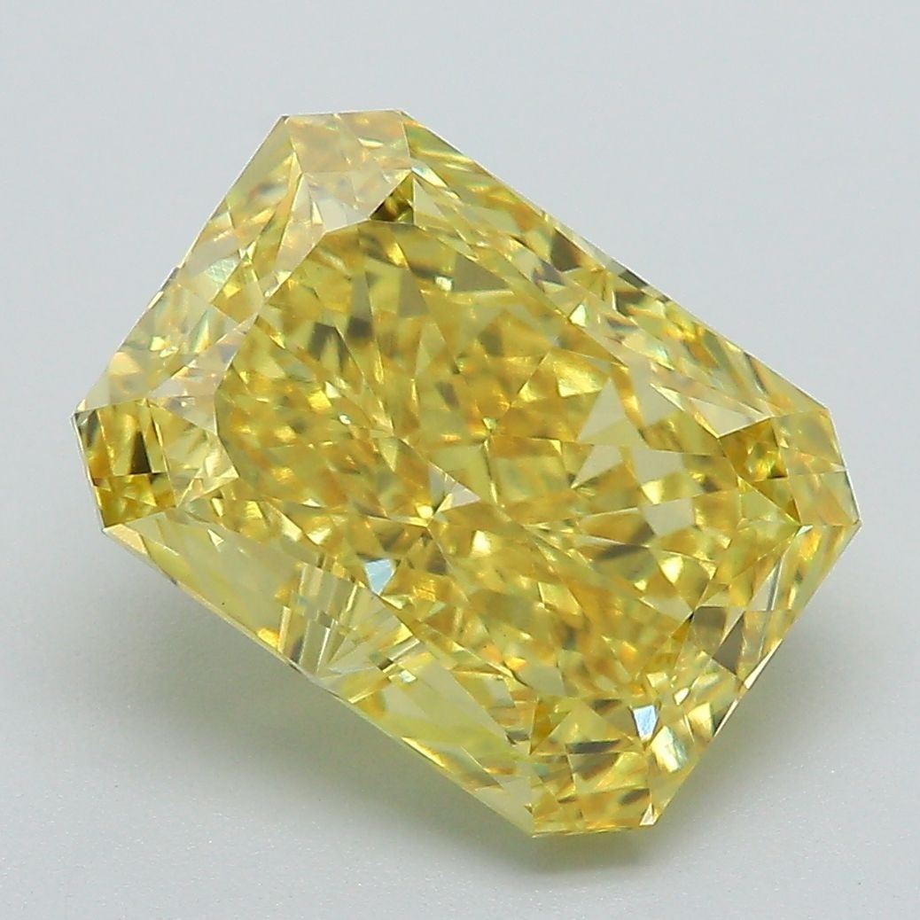 Loose Diamond - RADIANT 5.03ct Fancy Vivid Yellow VS1: Loose Diamond - RADIANT 5.03ct Fancy Vivid Yellow VS1 Source: This is a real non-mined Diamond that has been grown in a lab Shape: RADIANT Carats: 5.03 Color: Fancy Vivid Yellow Certification: IGI Vid