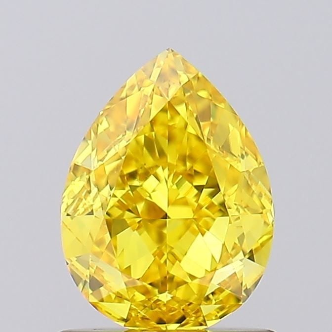 Loose Diamond - PEAR 1.03ct Fancy Vivid Yellow VS1: Loose Diamond - PEAR 1.03ct Fancy Vivid Yellow VS1 Source: This is a real non-mined Diamond that has been grown in a lab Shape: PEAR Carats: 1.03 Color: Fancy Vivid Yellow Certification: IGI Video: