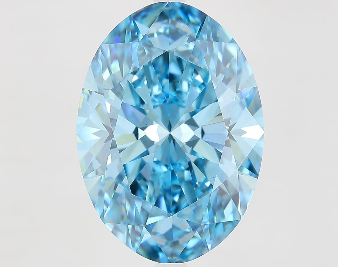 Loose Diamond - OVAL 10.72ct Fancy Vivid Blue VS1: Loose Diamond - OVAL 10.72ct Fancy Vivid Blue VS1 Source: This is a real non-mined Diamond that has been grown in a lab Shape: OVAL Carats: 10.72 Color: Fancy Vivid Blue Certification: IGI Video: