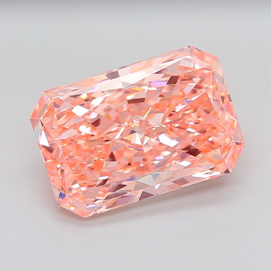 Loose Diamond - RADIANT 13.05ct Fancy Vivid Pink VVS2: Loose Diamond - RADIANT 13.05ct Fancy Vivid Pink VVS2 Source: This is a real non-mined Diamond that has been grown in a lab Shape: RADIANT Carats: 13.05 Color: Fancy Vivid Pink Certification: IGI Vide