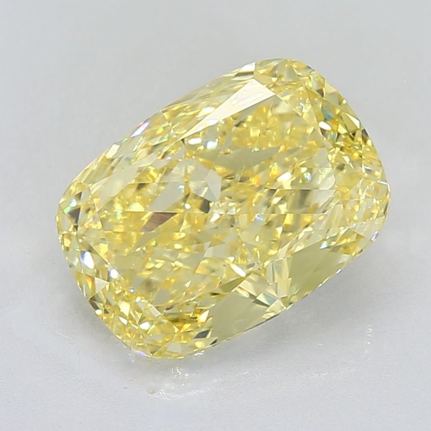 Loose Diamond - CUSHION MODIFIED 6.07ct Fancy Vivid Yellow VVS2: Loose Diamond - CUSHION MODIFIED 6.07ct Fancy Vivid Yellow VVS2 Source: This is a real non-mined Diamond that has been grown in a lab Shape: CUSHION MODIFIED Carats: 6.07 Color: Fancy Vivid Yellow Cer