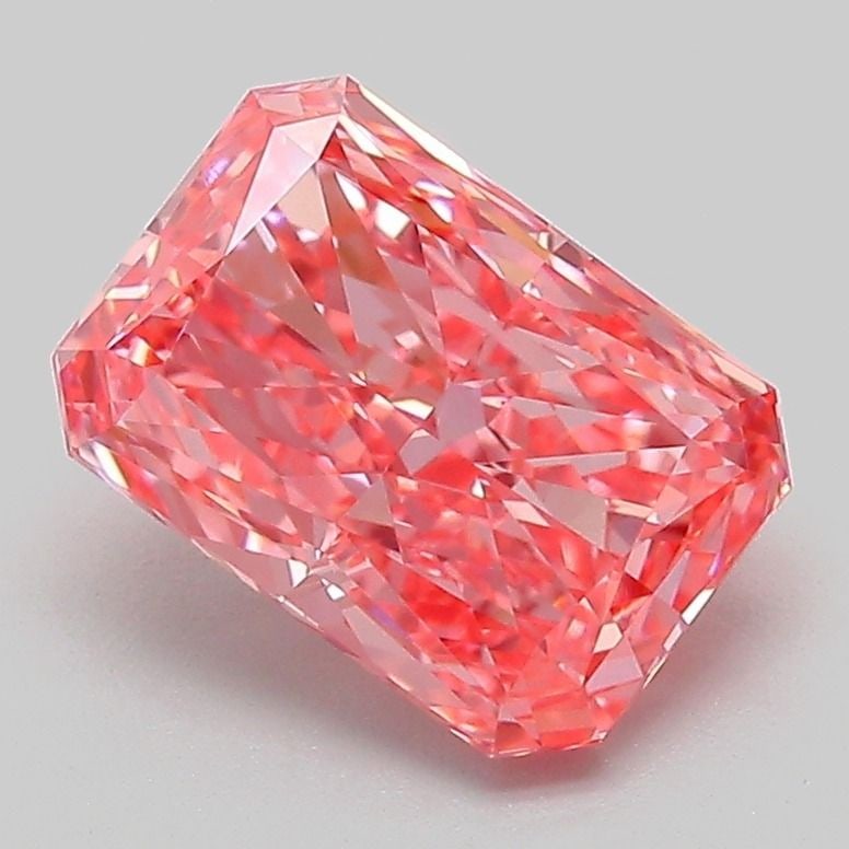 Loose Diamond - RADIANT 2.04ct Fancy Vivid Pink VVS2: Loose Diamond - RADIANT 2.04ct Fancy Vivid Pink VVS2 Source: This is a real non-mined Diamond that has been grown in a lab Shape: RADIANT Carats: 2.04 Color: Fancy Vivid Pink Certification: IGI Video: