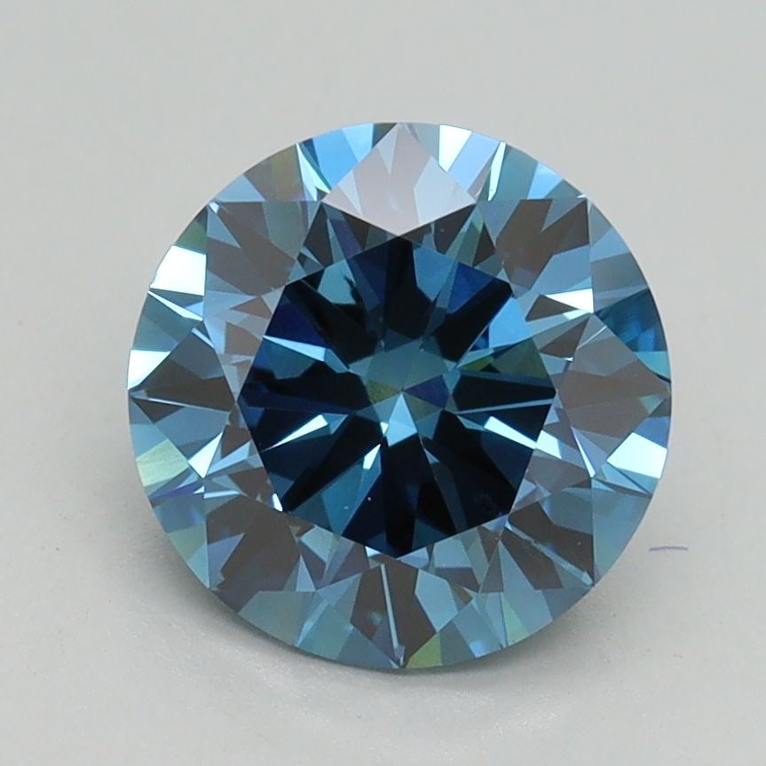 Loose Diamond - ROUND 2.01ct Fancy Vivid Blue VS2: Loose Diamond - ROUND 2.01ct Fancy Vivid Blue VS2 Source: This is a real non-mined Diamond that has been grown in a lab Shape: ROUND Carats: 2.01 Color: Fancy Vivid Blue Certification: IGI Video: