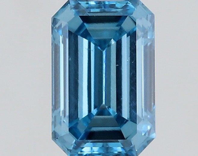 Loose Diamond - EMERALD 0.53ct Fancy Vivid Blue VS2: Loose Diamond - EMERALD 0.53ct Fancy Vivid Blue VS2 Source: This is a real non-mined Diamond that has been grown in a lab Shape: EMERALD Carats: 0.53 Color: Fancy Vivid Blue Certification: IGI Video: