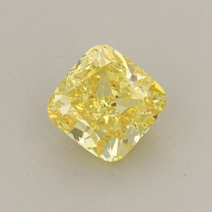 Loose Diamond - CUSHION BRILLIANT 0.52ct Fancy Vivid Yellow VS1: Loose Diamond - CUSHION BRILLIANT 0.52ct Fancy Vivid Yellow VS1 Source: This is a real non-mined Diamond that has been grown in a lab Shape: CUSHION BRILLIANT Carats: 0.52 Color: Fancy Vivid Yellow Ce