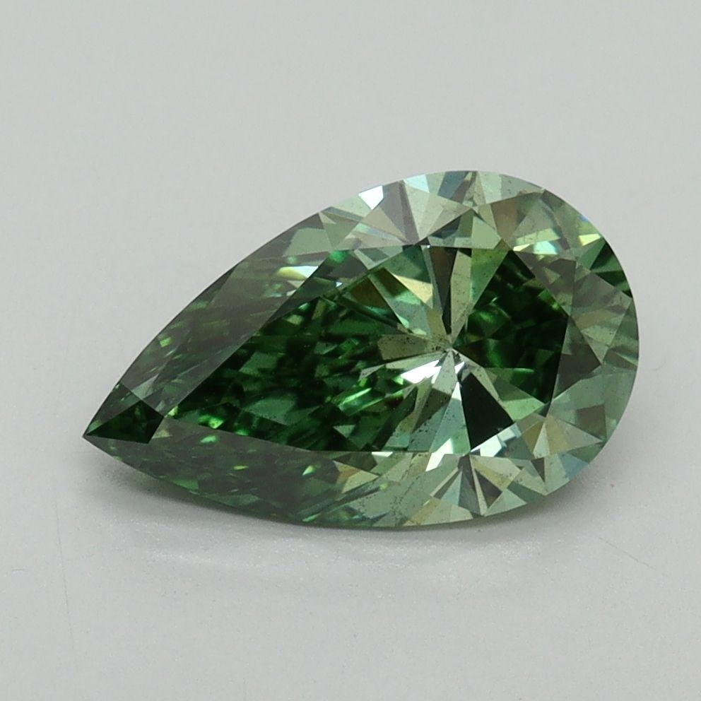 Loose Diamond - PEAR 1.67ct Fancy Vivid Green VS2: Loose Diamond - PEAR 1.67ct Fancy Vivid Green VS2 Source: This is a real non-mined Diamond that has been grown in a lab Shape: PEAR Carats: 1.67 Color: Fancy Vivid Green Certification: IGI Video: