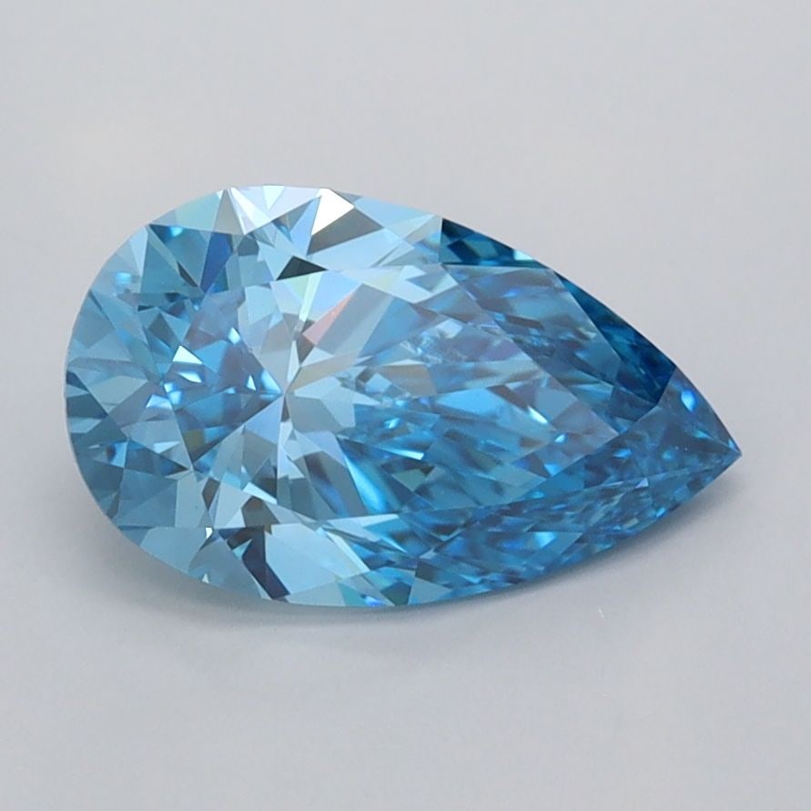 Loose Diamond - PEAR 1.47ct Fancy Vivid Blue VS1: Loose Diamond - PEAR 1.47ct Fancy Vivid Blue VS1 Source: This is a real non-mined Diamond that has been grown in a lab Shape: PEAR Carats: 1.47 Color: Fancy Vivid Blue Certification: IGI Video: