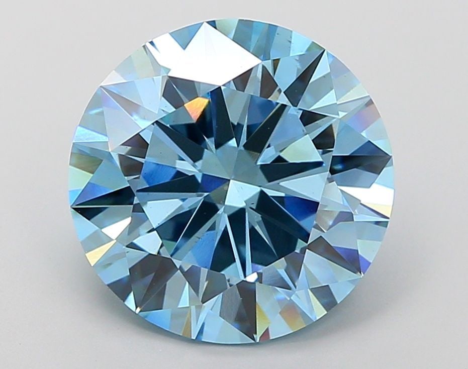 Ideal Loose Diamond - ROUND 6.33ct Fancy Vivid Blue VS1: Ideal Loose Diamond - ROUND 6.33ct Fancy Vivid Blue VS1 Source: This is a real non-mined Diamond that has been grown in a lab Shape: ROUND Carats: 6.33 Color: Fancy Vivid Blue Certification: IGI Video