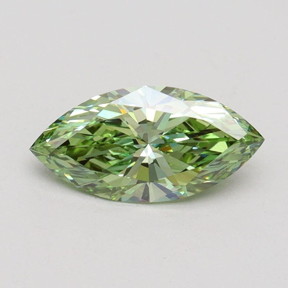 Loose Diamond - MARQUISE 1.05ct Fancy Vivid Green VS1: Loose Diamond - MARQUISE 1.05ct Fancy Vivid Green VS1 Source: This is a real non-mined Diamond that has been grown in a lab Shape: MARQUISE Carats: 1.05 Color: Fancy Vivid Green Certification: IGI Vid