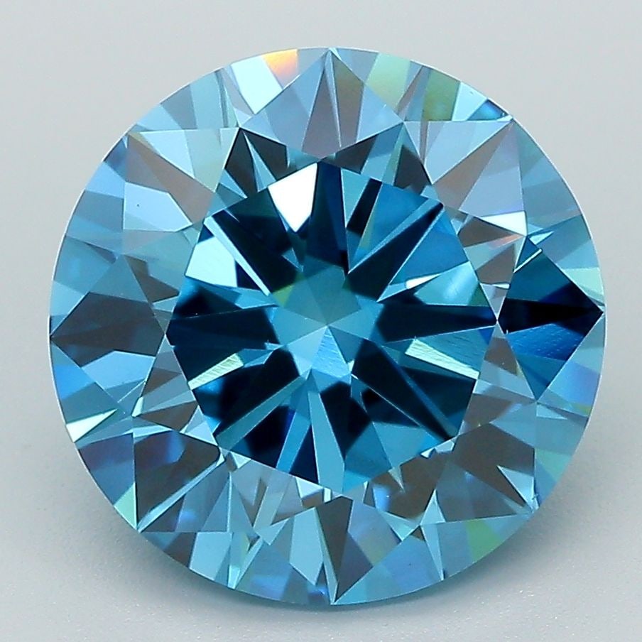 Ideal Loose Diamond - ROUND 5.0ct Fancy Vivid Blue VS2: Ideal Loose Diamond - ROUND 5.0ct Fancy Vivid Blue VS2 Source: This is a real non-mined Diamond that has been grown in a lab Shape: ROUND Carats: 5.0 Color: Fancy Vivid Blue Certification: IGI Video: