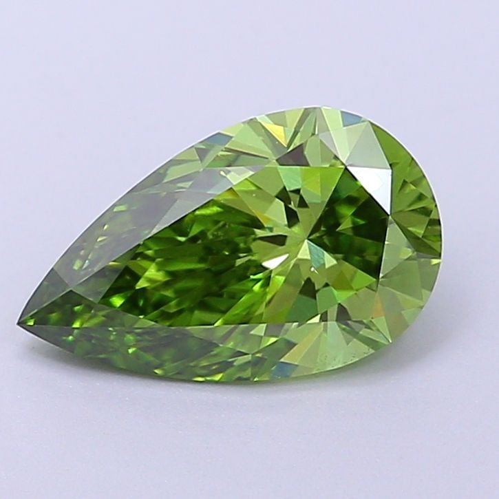 Loose Diamond - PEAR 1.07ct Fancy Vivid Green VS1: Loose Diamond - PEAR 1.07ct Fancy Vivid Green VS1 Source: This is a real non-mined Diamond that has been grown in a lab Shape: PEAR Carats: 1.07 Color: Fancy Vivid Green Certification: IGI Video: