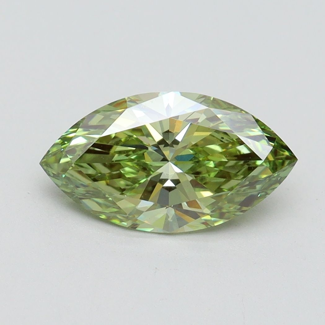 Loose Diamond - MARQUISE 1.52ct Fancy Vivid Green VS1: Loose Diamond - MARQUISE 1.52ct Fancy Vivid Green VS1 Source: This is a real non-mined Diamond that has been grown in a lab Shape: MARQUISE Carats: 1.52 Color: Fancy Vivid Green Certification: IGI Vid