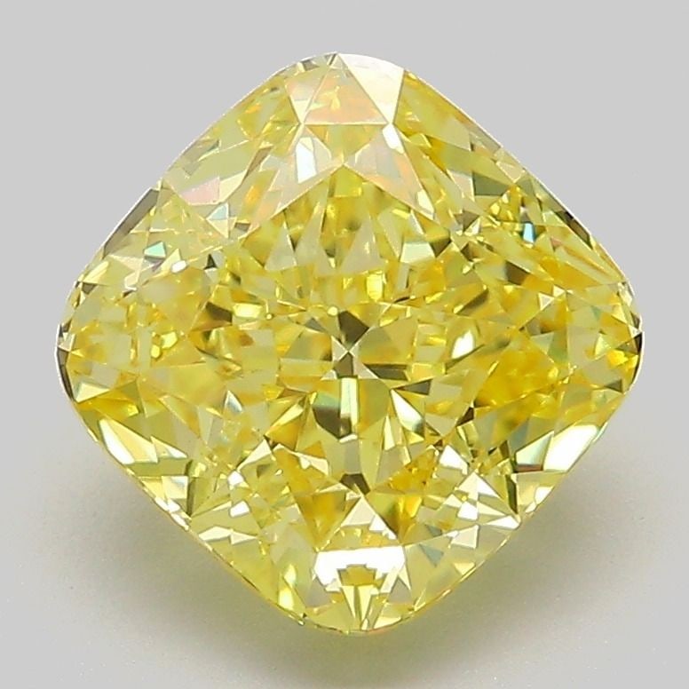 Loose Diamond - CUSHION MODIFIED 3.09ct Fancy Vivid Yellow VVS2: Loose Diamond - CUSHION MODIFIED 3.09ct Fancy Vivid Yellow VVS2 Source: This is a real non-mined Diamond that has been grown in a lab Shape: CUSHION MODIFIED Carats: 3.09 Color: Fancy Vivid Yellow Cer
