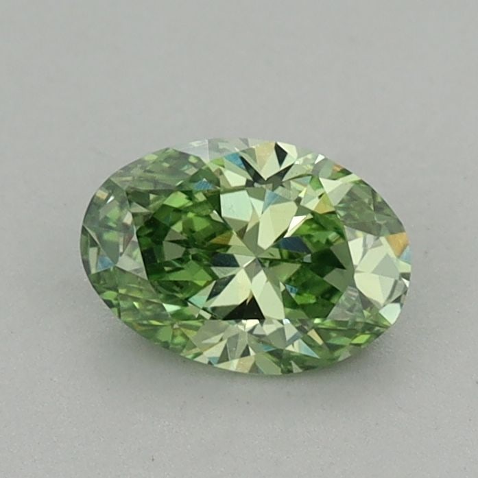 Loose Diamond - OVAL 0.57ct Fancy Vivid Green VS1: Loose Diamond - OVAL 0.57ct Fancy Vivid Green VS1 Source: This is a real non-mined Diamond that has been grown in a lab Shape: OVAL Carats: 0.57 Color: Fancy Vivid Green Certification: IGI Video: