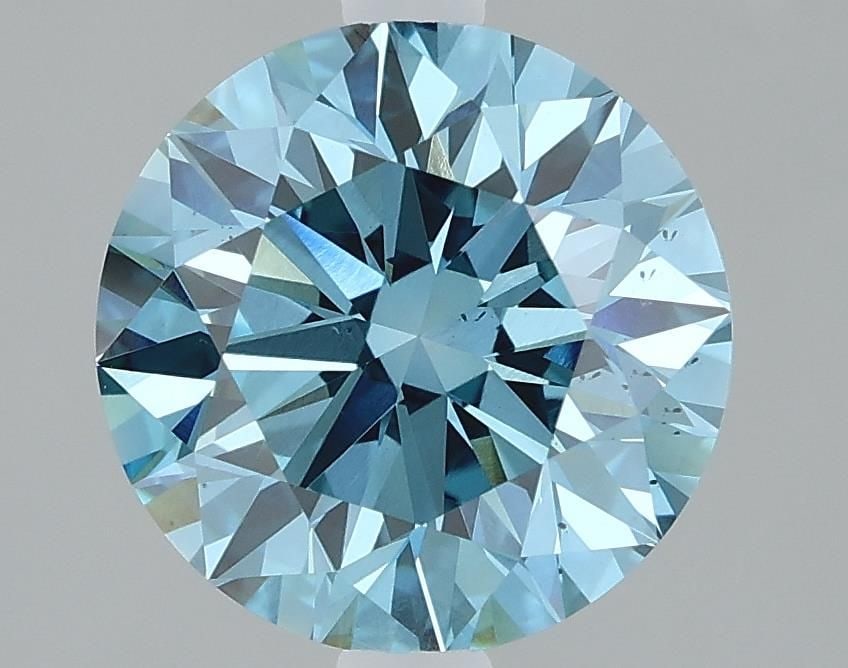Loose Diamond - ROUND 2.17ct Fancy Vivid Blue VS2: Loose Diamond - ROUND 2.17ct Fancy Vivid Blue VS2 Source: This is a real non-mined Diamond that has been grown in a lab Shape: ROUND Carats: 2.17 Color: Fancy Vivid Blue Certification: IGI Video: