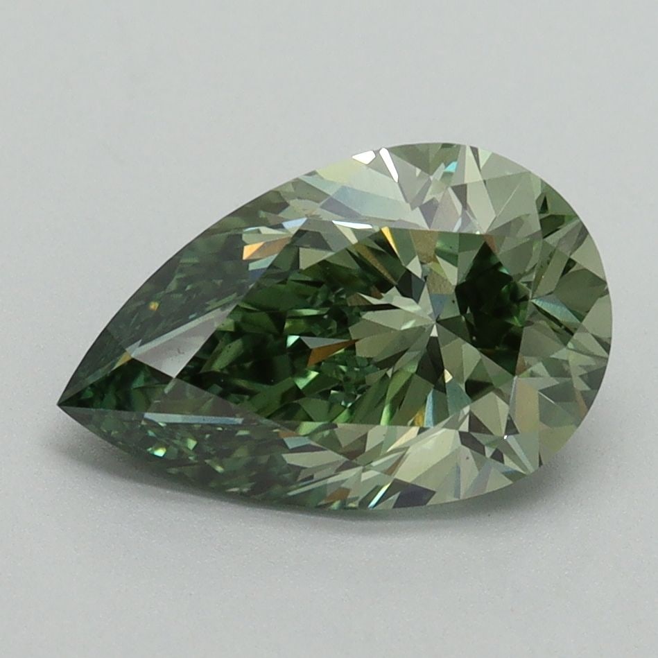 Loose Diamond - PEAR 2.0ct Fancy Vivid Green VS1: Loose Diamond - PEAR 2.0ct Fancy Vivid Green VS1 Source: This is a real non-mined Diamond that has been grown in a lab Shape: PEAR Carats: 2.0 Color: Fancy Vivid Green Certification: IGI Video: