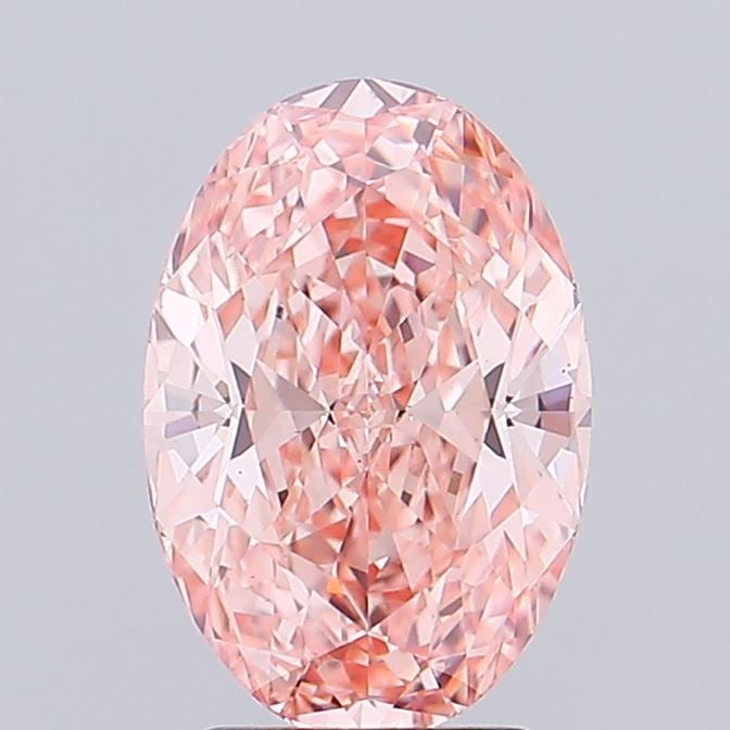 Loose Diamond - OVAL 2.95ct Fancy Vivid Orangey Pink VVS2: Loose Diamond - OVAL 2.95ct Fancy Vivid Orangey Pink VVS2 Source: This is a real non-mined Diamond that has been grown in a lab Shape: OVAL Carats: 2.95 Color: Fancy Vivid Orangey Pink Certification: 