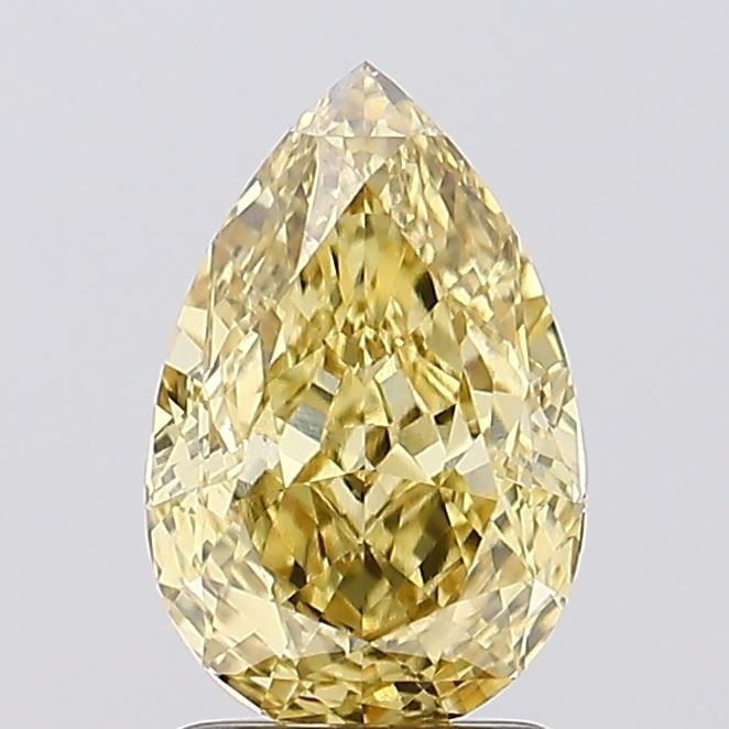 Loose Diamond - PEAR 1.9ct Fancy Intense Yellow VS1: Loose Diamond - PEAR 1.9ct Fancy Intense Yellow VS1 Source: This is a real non-mined Diamond that has been grown in a lab Shape: PEAR Carats: 1.9 Color: Fancy Intense Yellow Certification: IGI Video: