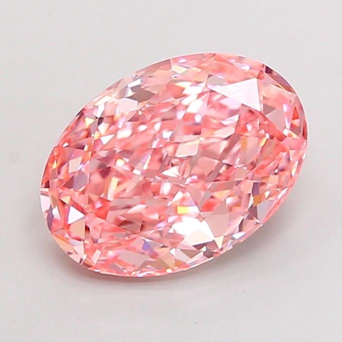 Loose Diamond - OVAL 2.75ct Fancy Vivid Pink VVS2: Loose Diamond - OVAL 2.75ct Fancy Vivid Pink VVS2 Source: This is a real non-mined Diamond that has been grown in a lab Shape: OVAL Carats: 2.75 Color: Fancy Vivid Pink Certification: IGI Video: