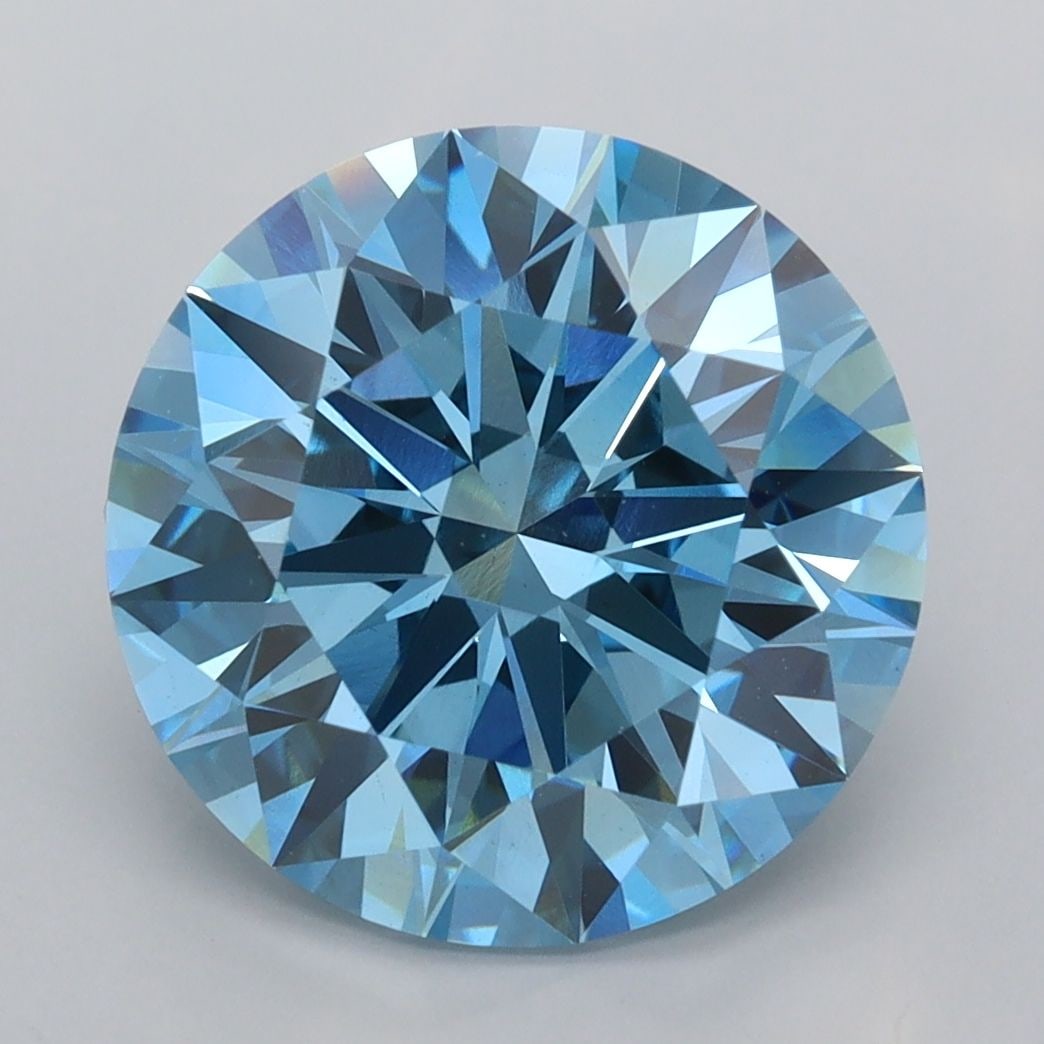 Ideal Loose Diamond - ROUND 5.03ct Fancy Vivid Blue VS1: Ideal Loose Diamond - ROUND 5.03ct Fancy Vivid Blue VS1 Source: This is a real non-mined Diamond that has been grown in a lab Shape: ROUND Carats: 5.03 Color: Fancy Vivid Blue Certification: IGI Video