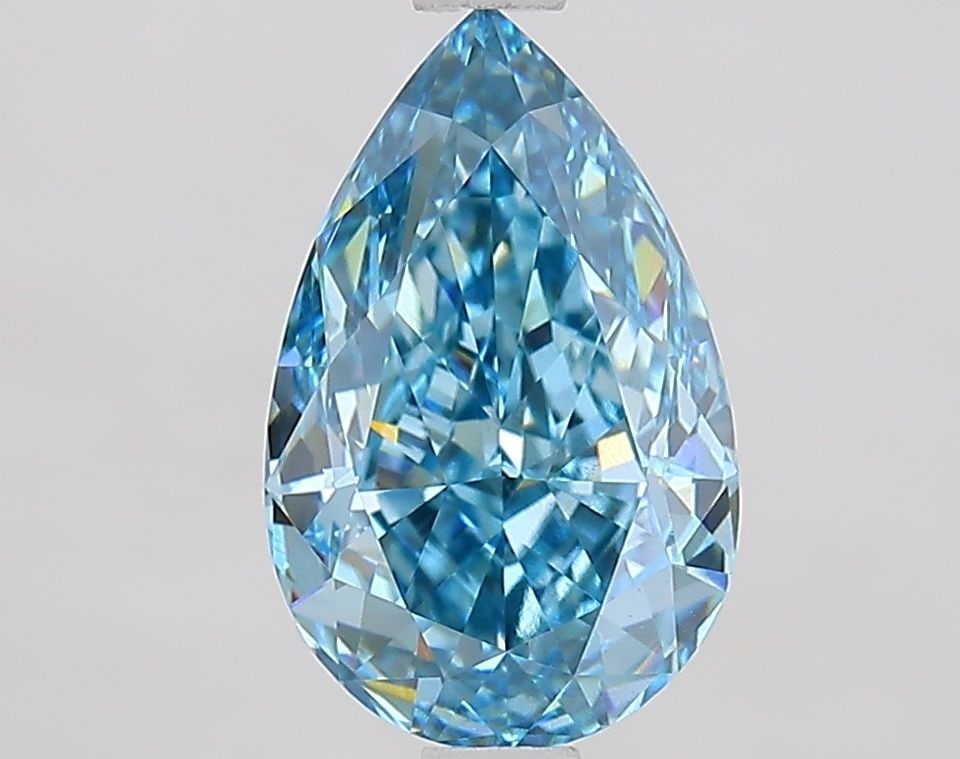 Loose Diamond - PEAR 2.12ct Fancy Vivid Blue VS1: Loose Diamond - PEAR 2.12ct Fancy Vivid Blue VS1 Source: This is a real non-mined Diamond that has been grown in a lab Shape: PEAR Carats: 2.12 Color: Fancy Vivid Blue Certification: IGI Video: