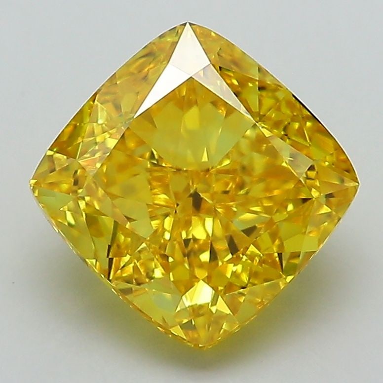 Loose Diamond - CUSHION MODIFIED 2.93ct Fancy Vivid Yellow VVS2: Loose Diamond - CUSHION MODIFIED 2.93ct Fancy Vivid Yellow VVS2 Source: This is a real non-mined Diamond that has been grown in a lab Shape: CUSHION MODIFIED Carats: 2.93 Color: Fancy Vivid Yellow Cer