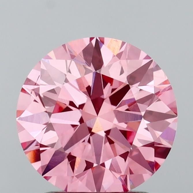 Ideal Loose Diamond - ROUND 2.0ct Fancy Vivid Pink VS2: Ideal Loose Diamond - ROUND 2.0ct Fancy Vivid Pink VS2 Source: This is a real non-mined Diamond that has been grown in a lab Shape: ROUND Carats: 2.0 Color: Fancy Vivid Pink Certification: IGI Video: