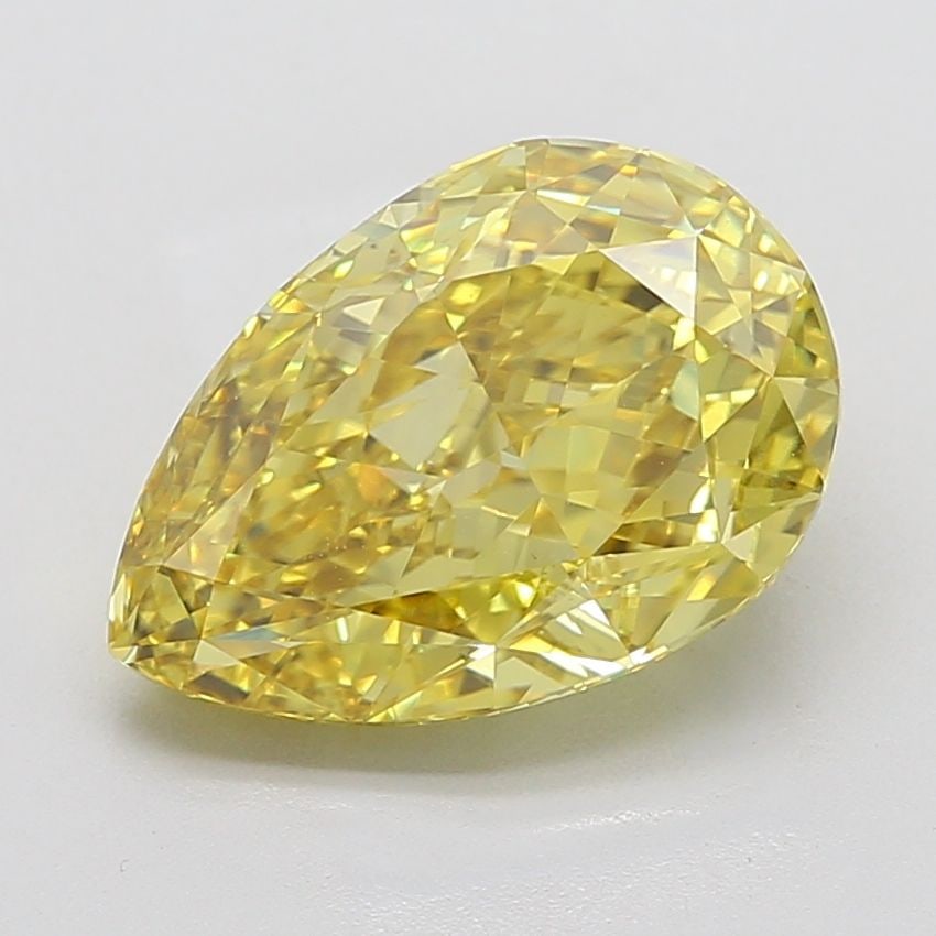 Loose Diamond - PEAR 6.85ct Fancy Vivid Yellow VS1: Loose Diamond - PEAR 6.85ct Fancy Vivid Yellow VS1 Source: This is a real non-mined Diamond that has been grown in a lab Shape: PEAR Carats: 6.85 Color: Fancy Vivid Yellow Certification: IGI Video: