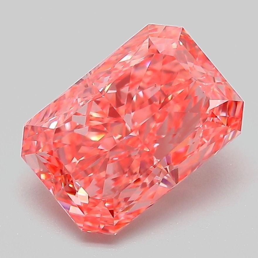 Loose Diamond - RADIANT 3.13ct Fancy Vivid Pink VS1: Loose Diamond - RADIANT 3.13ct Fancy Vivid Pink VS1 Source: This is a real non-mined Diamond that has been grown in a lab Shape: RADIANT Carats: 3.13 Color: Fancy Vivid Pink Certification: IGI Video: