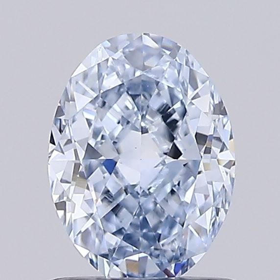 Loose Diamond - OVAL 1.02ct Fancy Light Blue VVS2: Loose Diamond - OVAL 1.02ct Fancy Light Blue VVS2 Source: This is a real non-mined Diamond that has been grown in a lab Shape: OVAL Carats: 1.02 Color: Fancy Light Blue Certification: IGI Video: