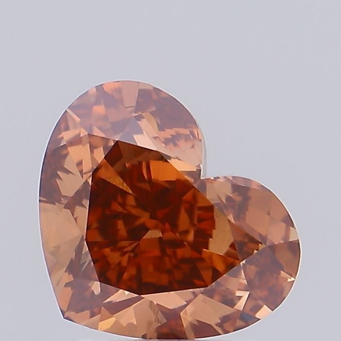 Loose Diamond - HEART 2.57ct Fancy Orangey Brown VS1: Loose Diamond - HEART 2.57ct Fancy Orangey Brown VS1 Source: This is a real non-mined Diamond that has been grown in a lab Shape: HEART Carats: 2.57 Color: Fancy Orangey Brown Certification: IGI Video