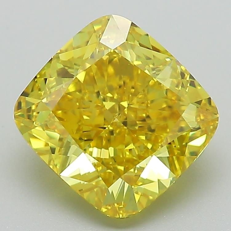 Loose Diamond - CUSHION MODIFIED 2.78ct Fancy Vivid Yellow VS1: Loose Diamond - CUSHION MODIFIED 2.78ct Fancy Vivid Yellow VS1 Source: This is a real non-mined Diamond that has been grown in a lab Shape: CUSHION MODIFIED Carats: 2.78 Color: Fancy Vivid Yellow Cert